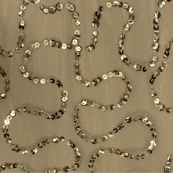 Adrianna Papell NWT Sequence Champagne Gold Sheath Dress Short Sle… - Picture 9 of 12